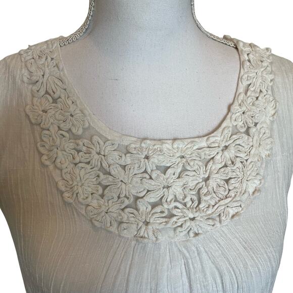 Northstyle Tank Top Size Medium White Gauze Layers Lacework Boho Peasant Prairie - Picture 4 of 10